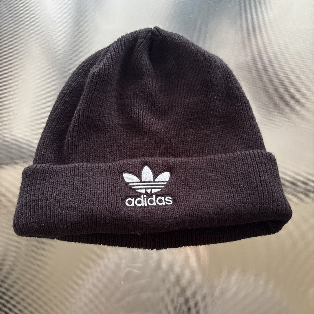 adidas Originals Trefoil Men's Beanie Hat - Black, One Size Clean
